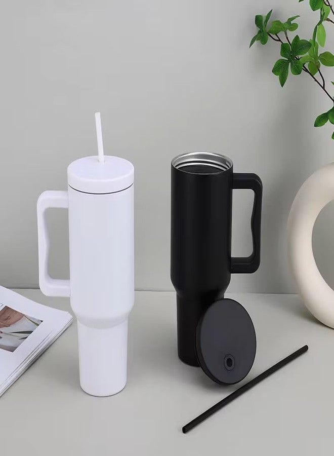 CPENSUS 1200ML Stainless Steel Tumbler with Lid and Straw, Hot and Cold with Handle, 100% Leak Proof Mug Cupholder for Travelling, Gym (Black) - Image 3